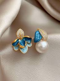 Blue Flower & Bud Earring