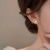 Gold Plated Stone Star Four-Leaf Clover Stud Earring