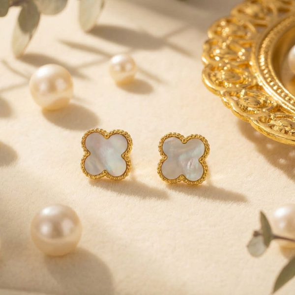 Anti Tarnish Cute Lil White Stud Earring