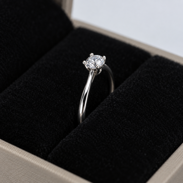 S925 Silver Classic Solitaire Adjustable Ring