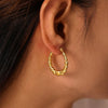Anti tarnish heart hoop earrings