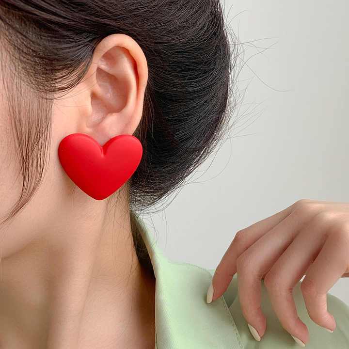 Red Heart Earring