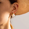 Gold and Pearl Stud Earrings