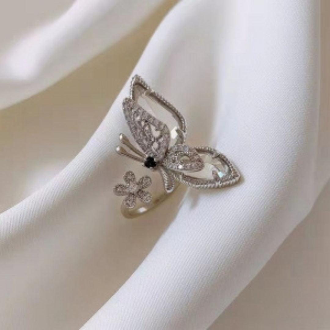 Butterfly and Flower Ring