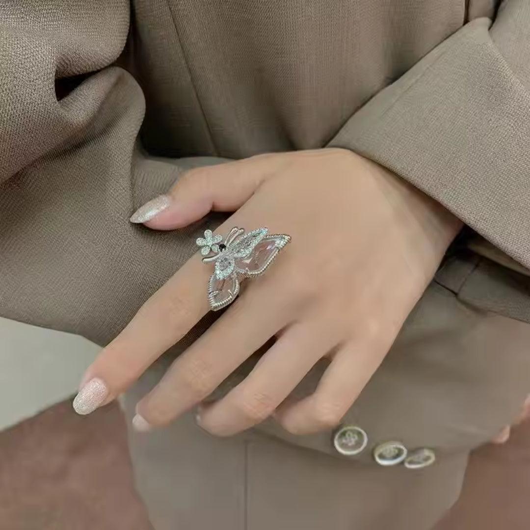 Butterfly and Flower Ring