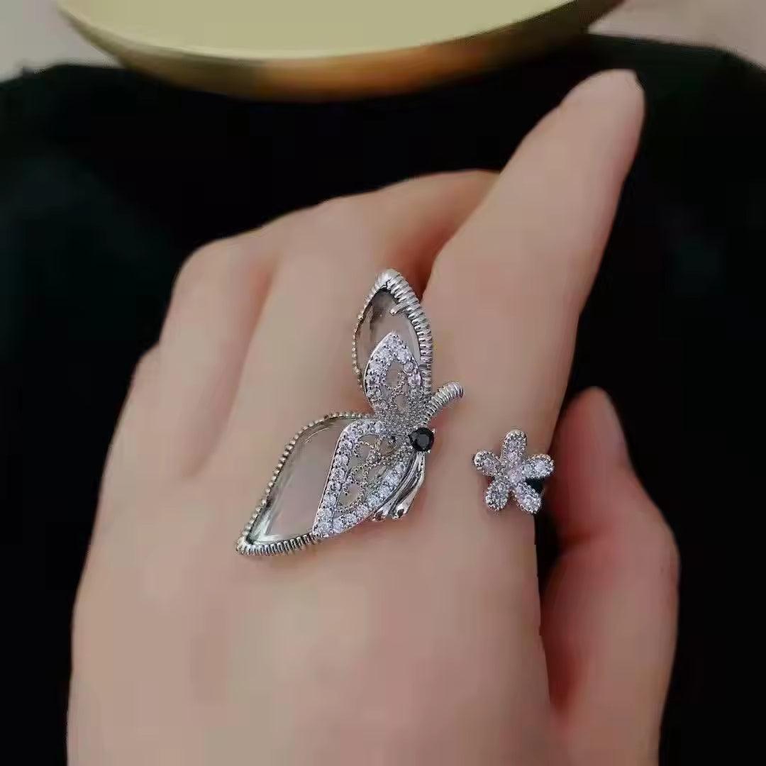 Butterfly and Flower Ring