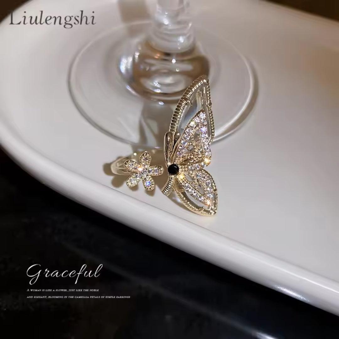 Butterfly and Flower Ring