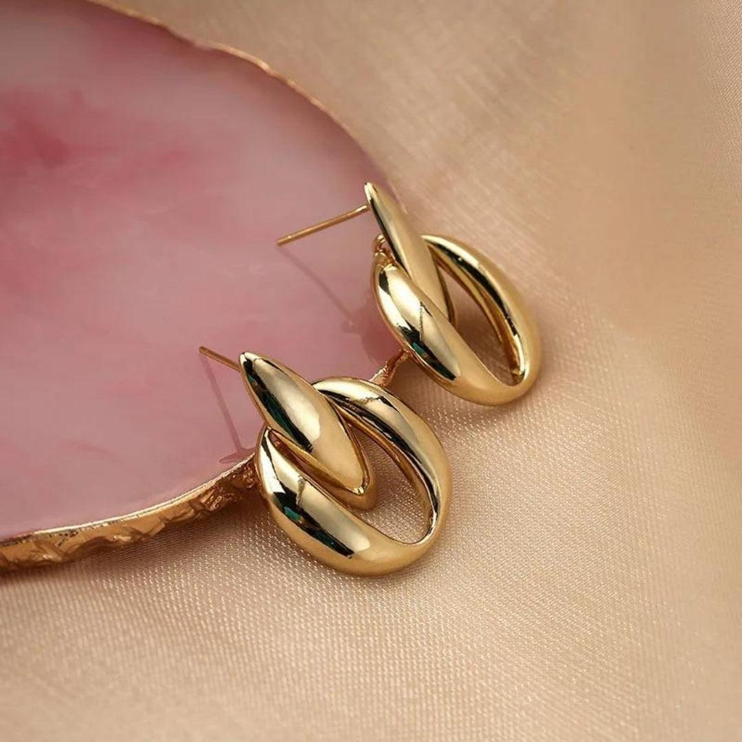 Abstract Gold Statement Earrings