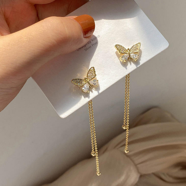 Long Chain Butterfly earrings
