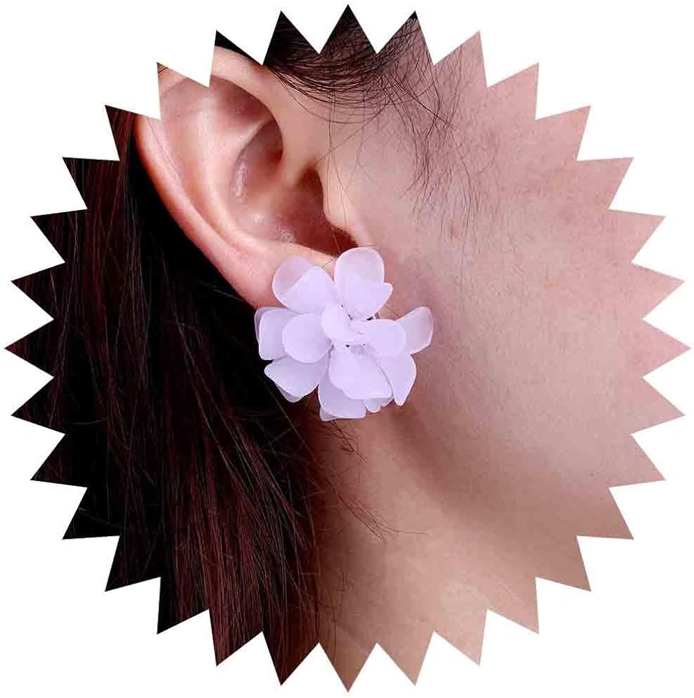 Lavender Shine Big Flower Earring