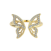 Love gold butterfly wings ring