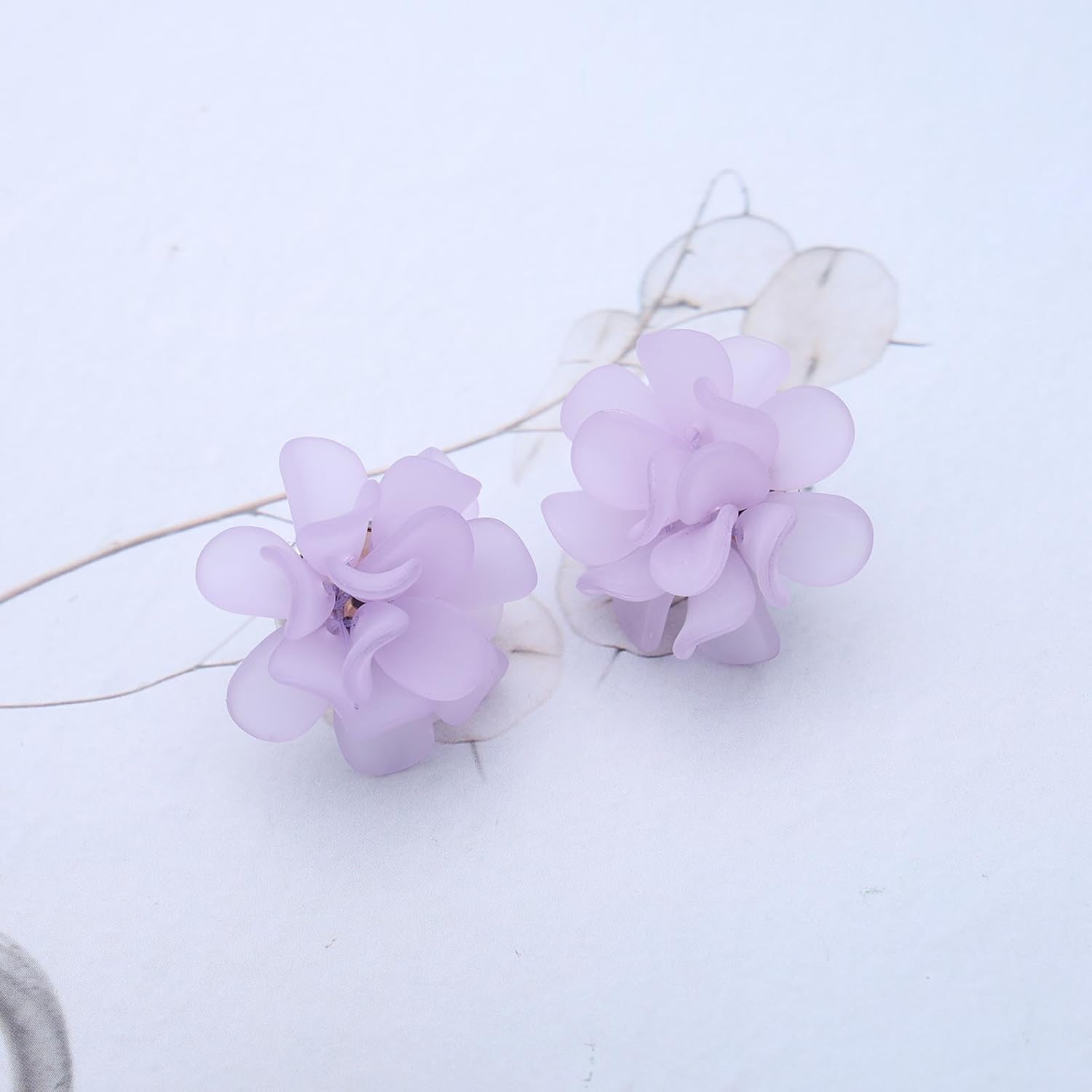 Lavender Shine Big Flower Earring