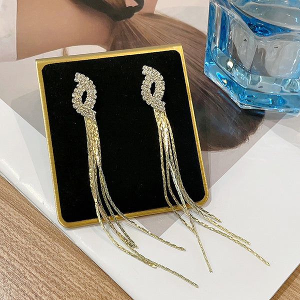 Golden Tassel chain earrings
