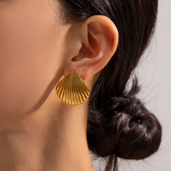 Anti Tarnish Sea Shell Stud Earring