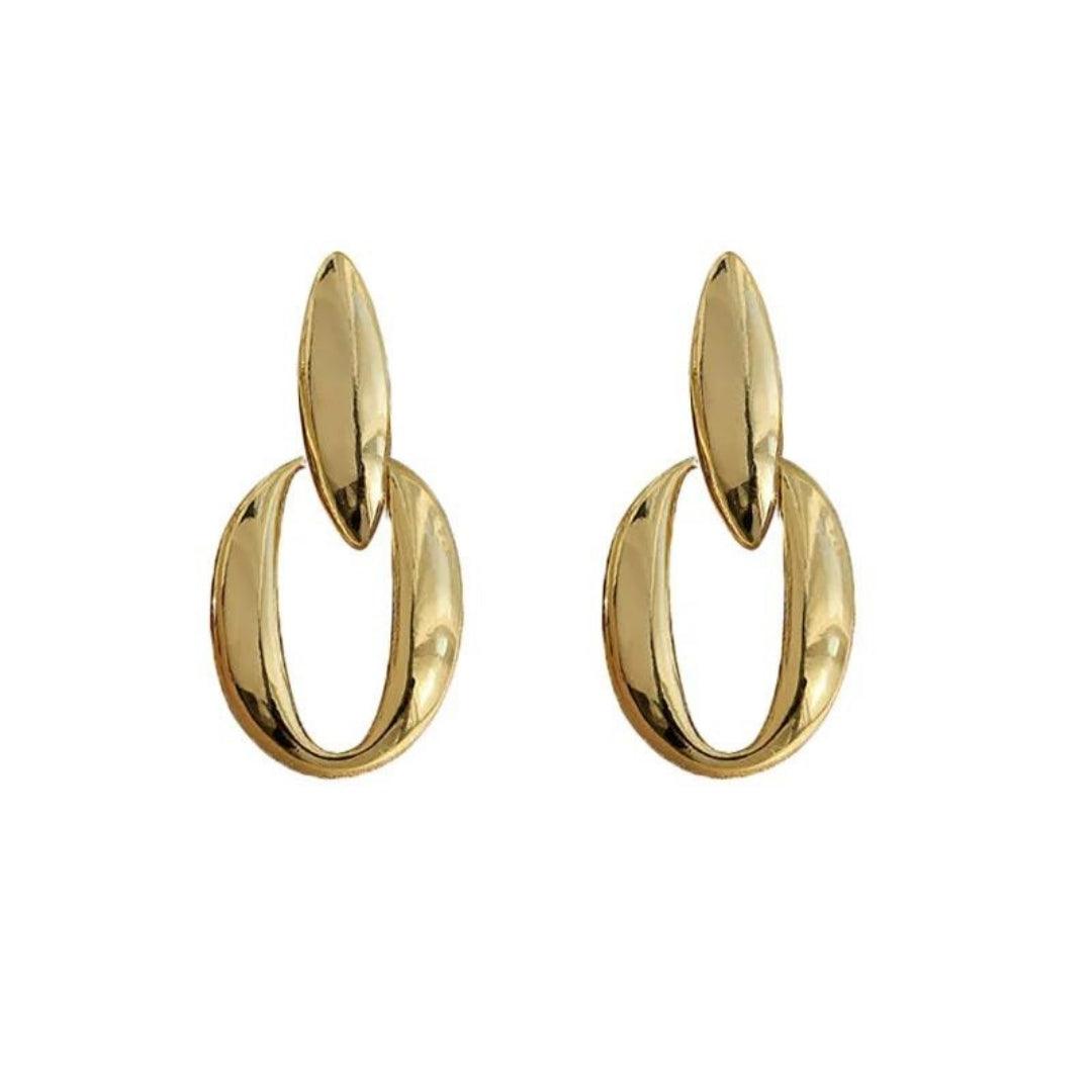 Abstract Gold Statement Earrings