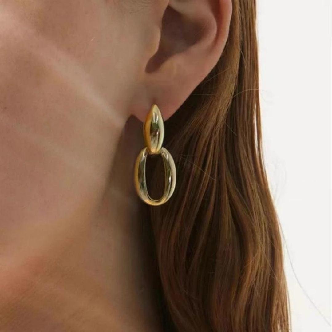 Abstract Gold Statement Earrings