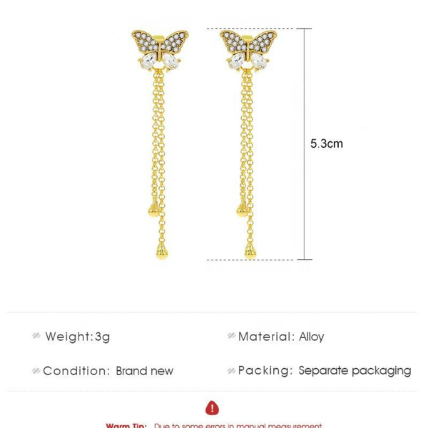 Long Chain Butterfly earrings