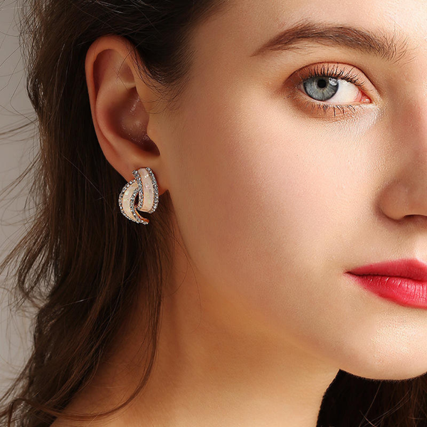 Crossover Double Layer Earrings