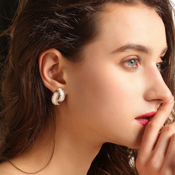 Crossover Double Layer Earrings