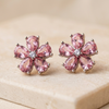 Brown Stone Flower Stud Earring