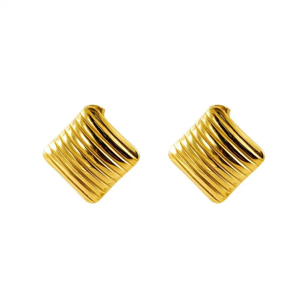 Anti Tarnish Square Shaped Stud Earring