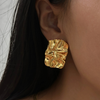 Anti tarnish rectangular shape earrings