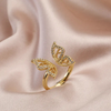 Love gold butterfly wings ring