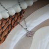 Love silver pink swan pandent