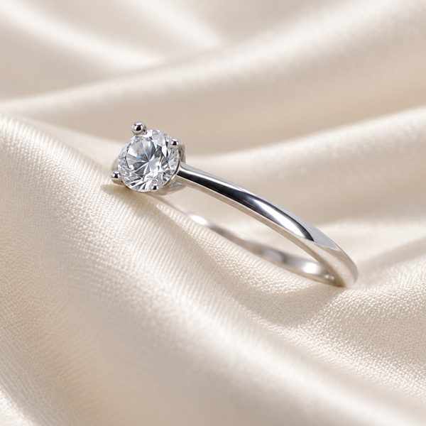 S925 Silver Classic Solitaire Adjustable Ring