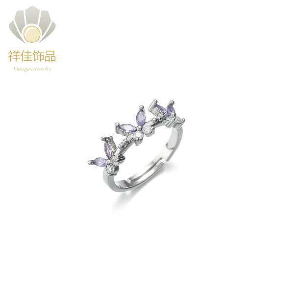 Delicate Wings Butterfly Silver Ring