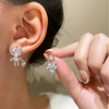 Sparkling Teddy Bear & Heart Lock Earrings