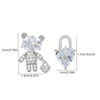 Sparkling Teddy Bear & Heart Lock Earrings