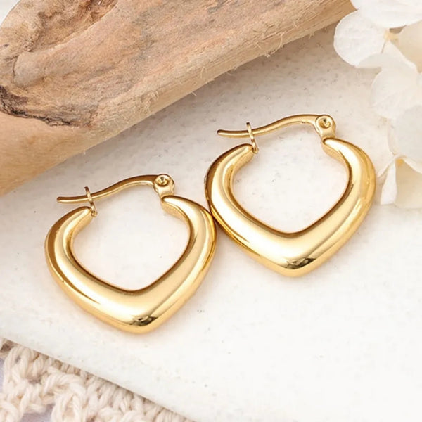 Anti tarnish Gold Hollow Hoop Earrings