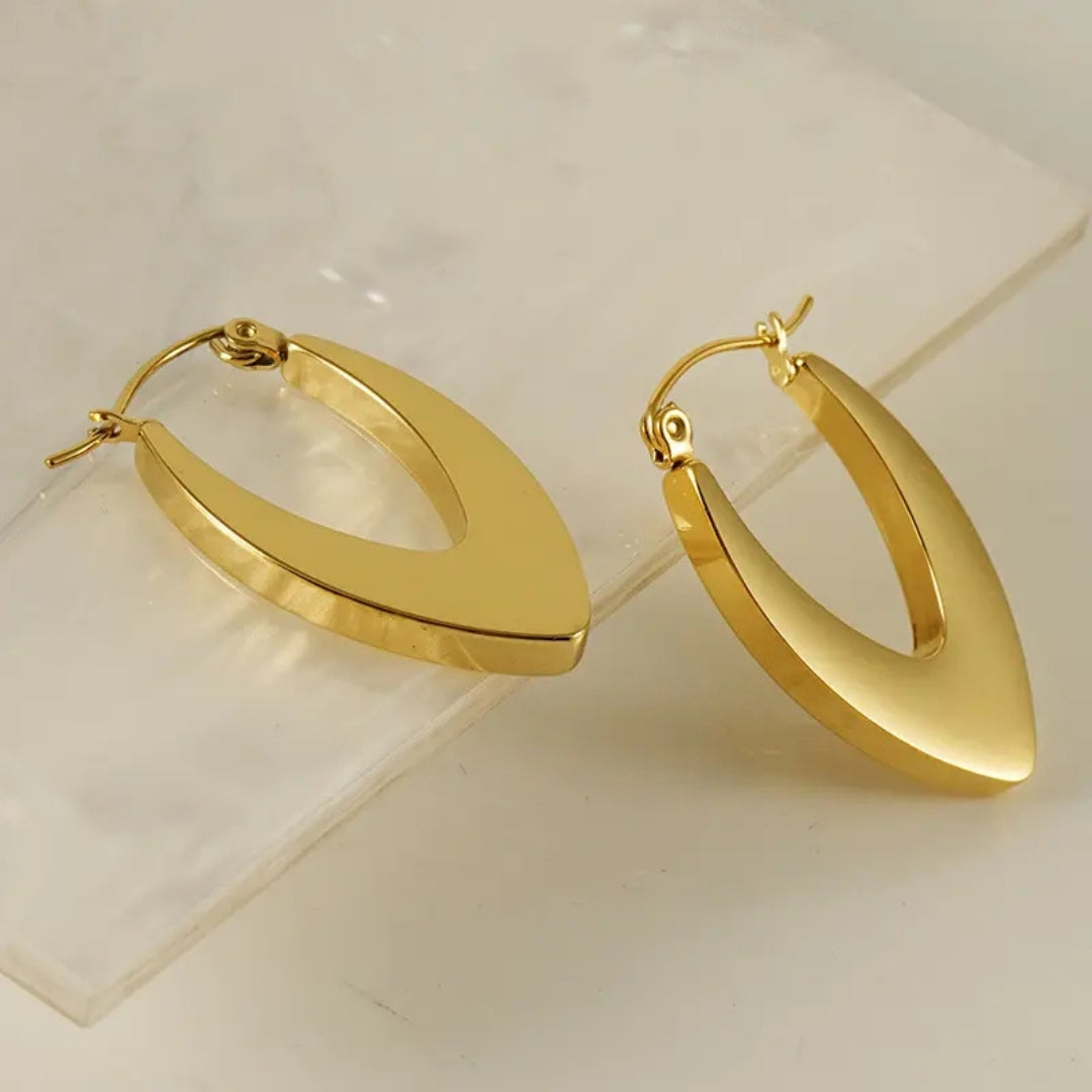 Anti Tarnish Gold Arrow Hoop Earrings