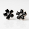 Black flower with stud earring
