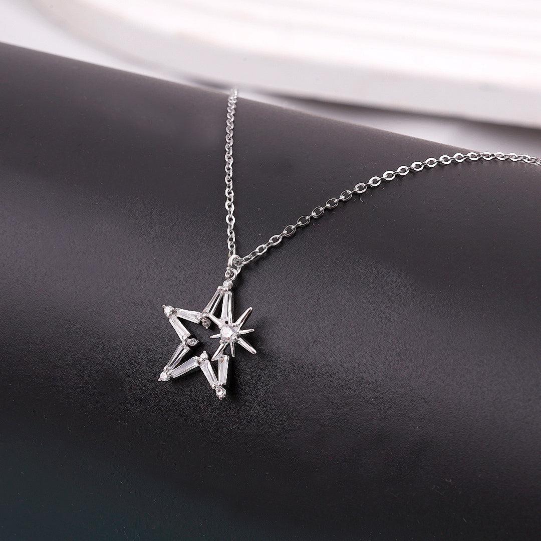 Silver Necklace with Star-Shaped Pendant