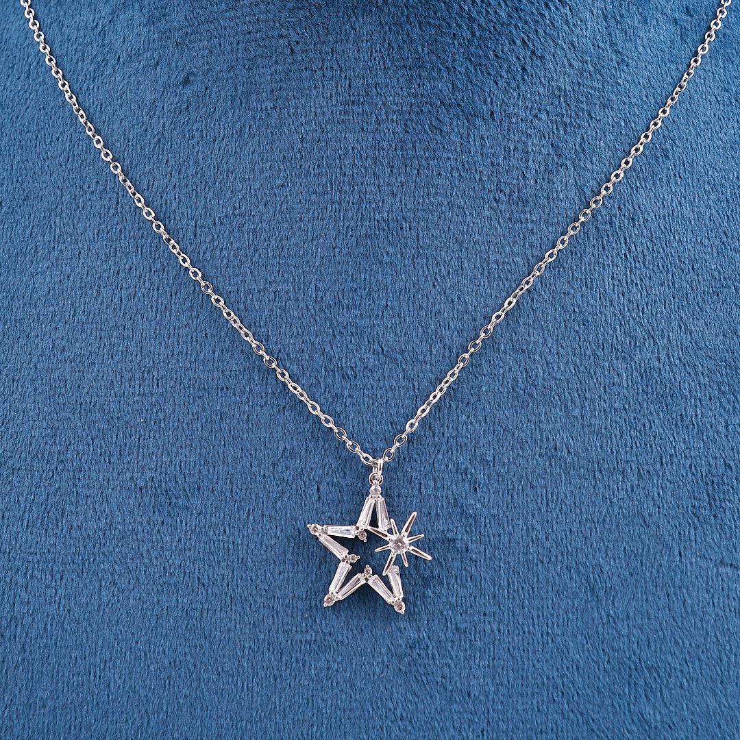 Silver Necklace with Star-Shaped Pendant