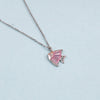 Silver Necklace with Pink Crystal Fish Pendant