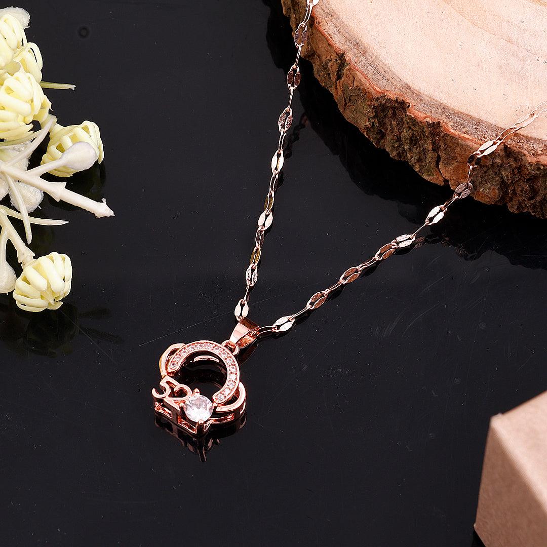 Rose Gold-Toned Necklace with Pendant