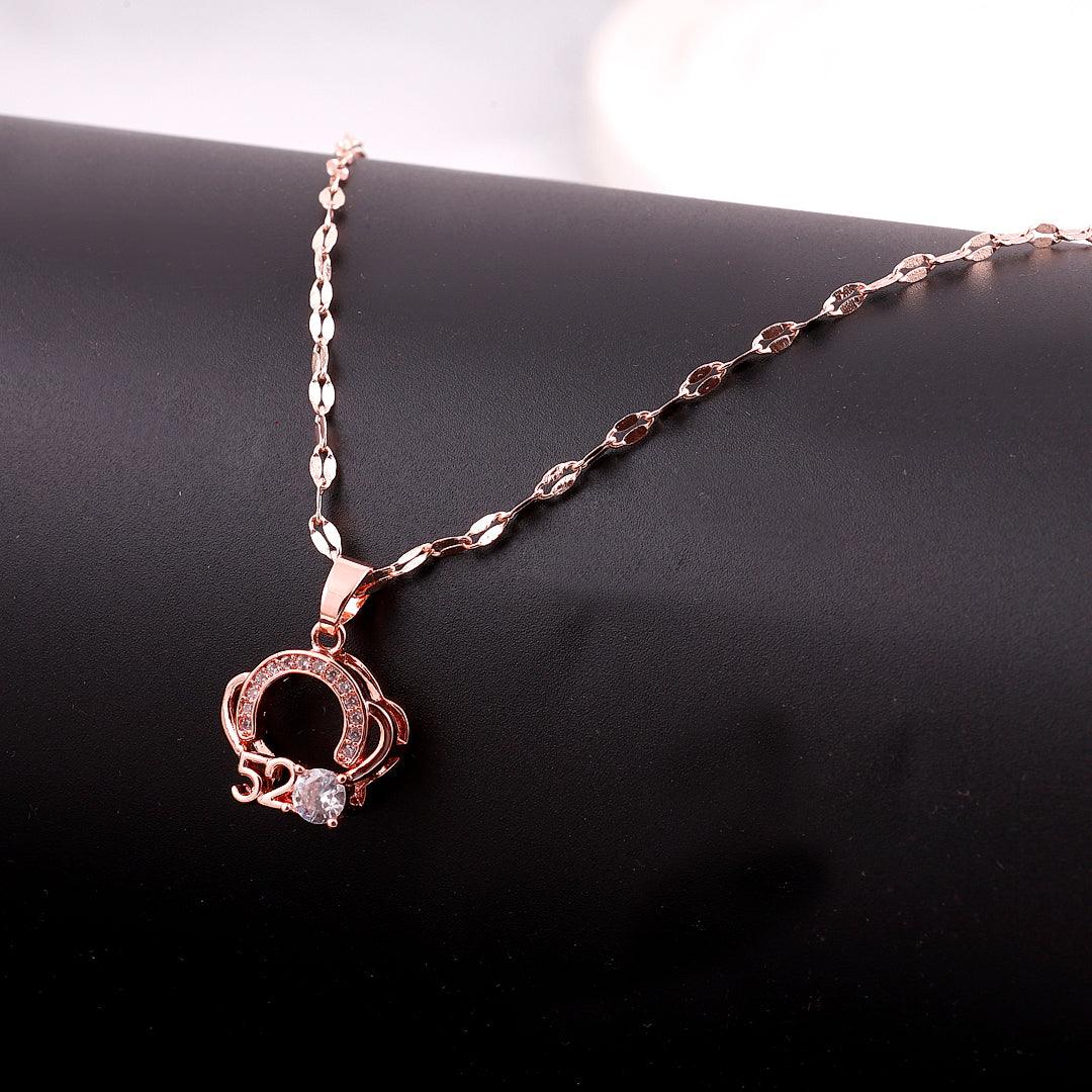 Rose Gold-Toned Necklace with Pendant