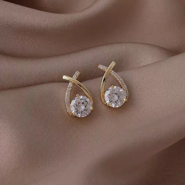 Pack Of 2 Classic Gold-Plated Pear Earrings