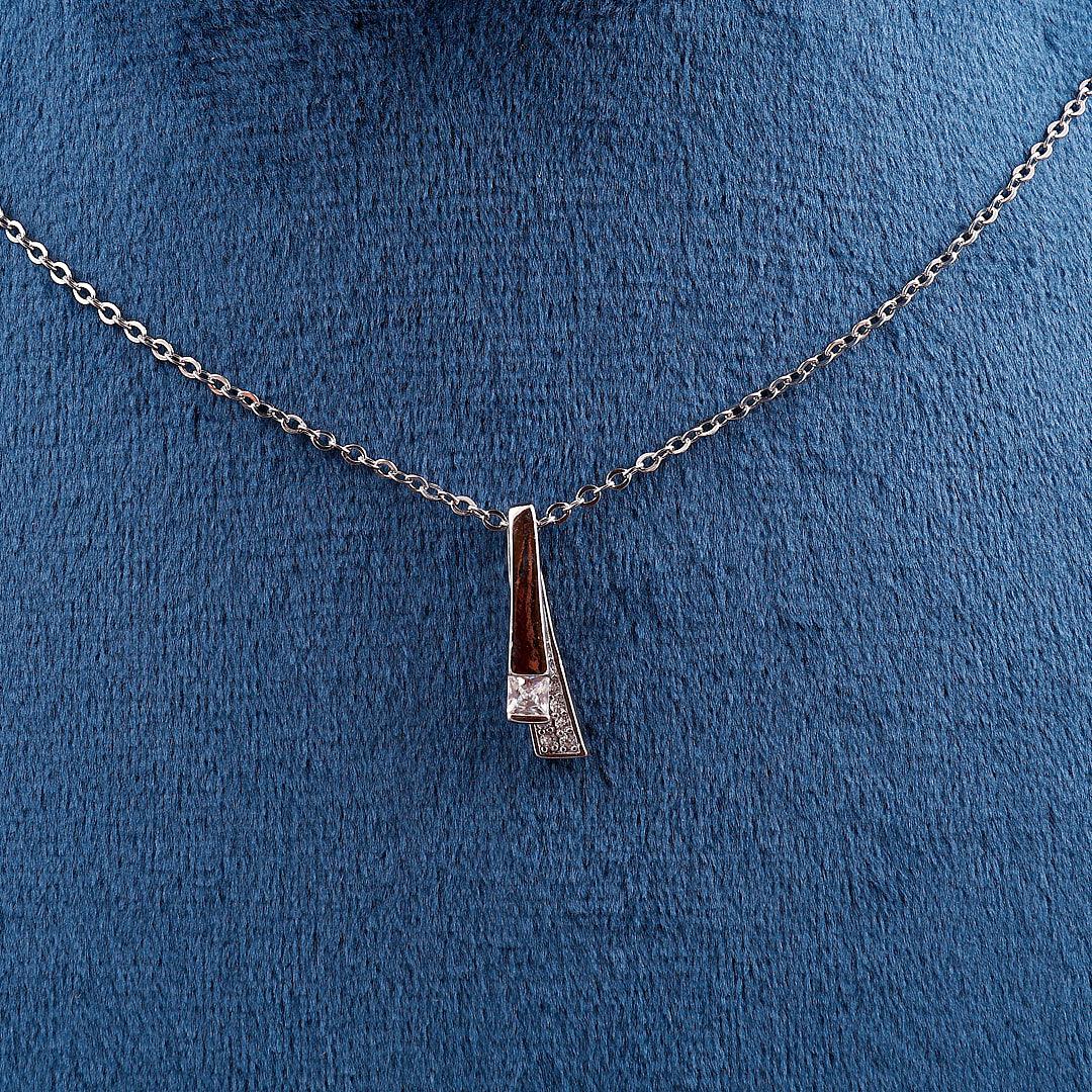 Silver Necklace with Geometric Pendant