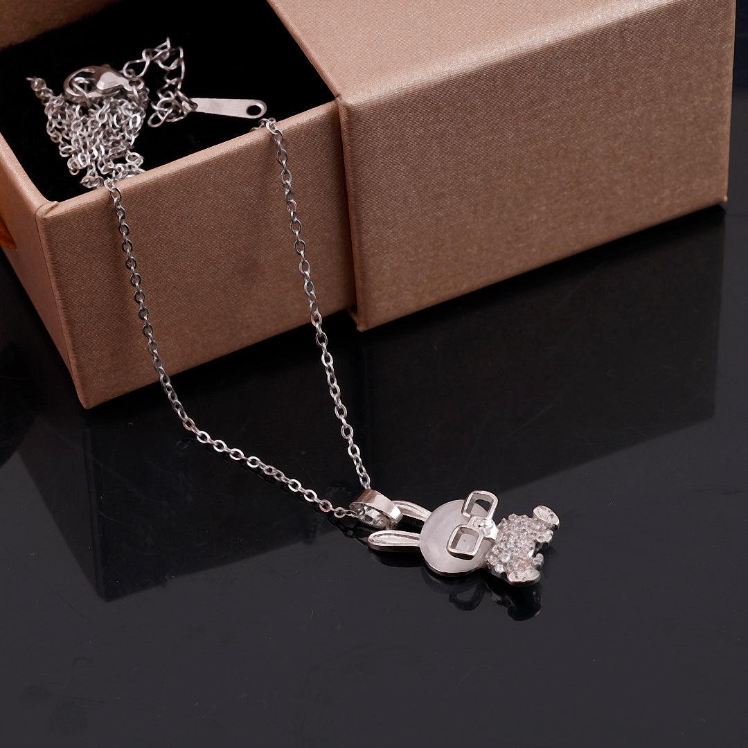 Silver Necklace with Bunny Pendant