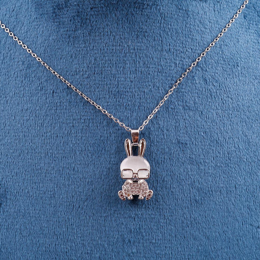 Silver Necklace with Bunny Pendant