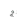 Snake Dermal White & Green Stone Piercing
