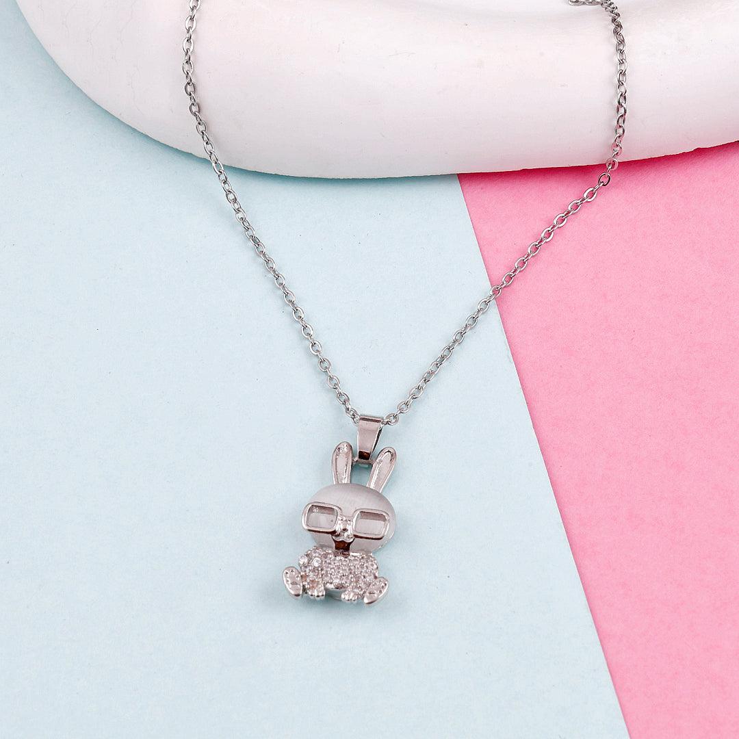 Silver Necklace with Bunny Pendant