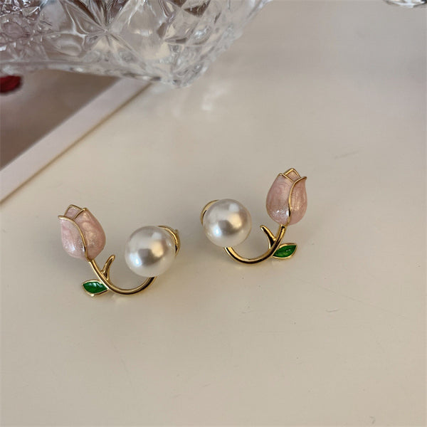 Combo Of 2 Spring Bloom Pink Tulip Earrings