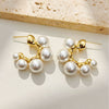 Pack Of 2 Gold Plated PearlEarring