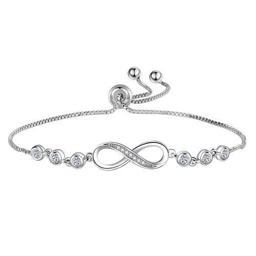 Plated Infinity Slide Closure Bracelet