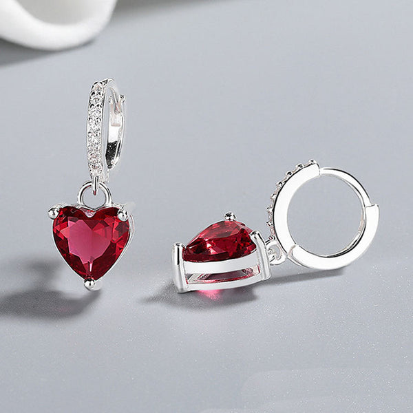 Red Heart Shape Earrings